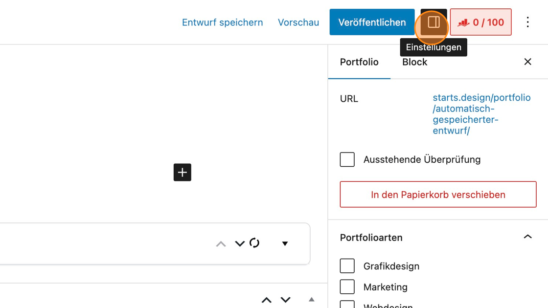 Screenshot of: Klicke auf dieses Icon um in der Einzelansicht Deiner dynamischen Inhaltsverwaltung eine Kategorie für diese auszuwählen (nur verfügbar, wenn eine kategorisierte dynamische Inhaltsverwaltung gebucht wurde).