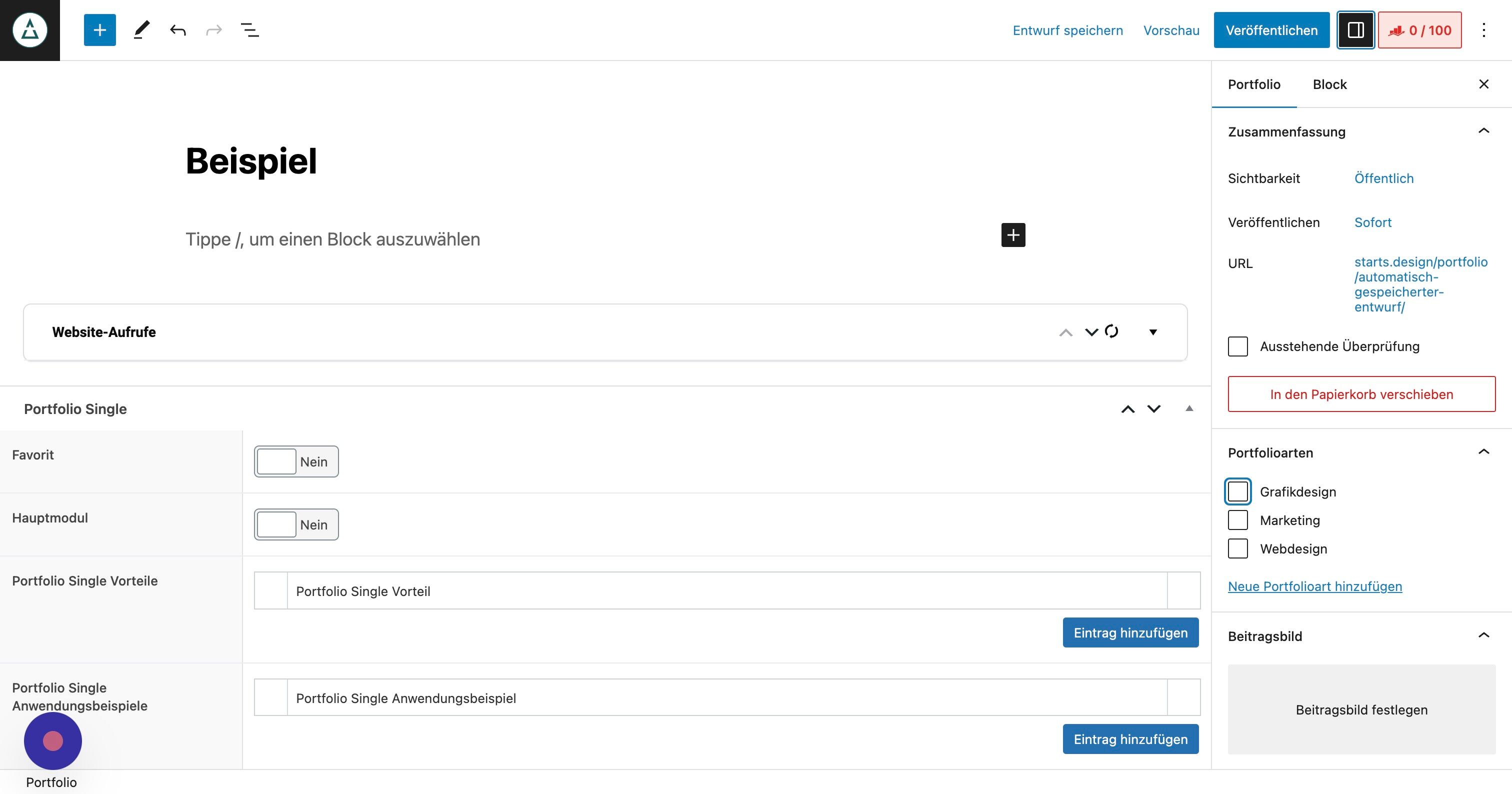 Screenshot of: Nun kannst Du bei Deinen Kategorien die passende auswählen. Manchmal werden die neuen Datensätze nur im Frontend angezeigt, wenn eine Kategorie ausgewählt ist. Achte entsprechend darauf diese zu pflegen.
