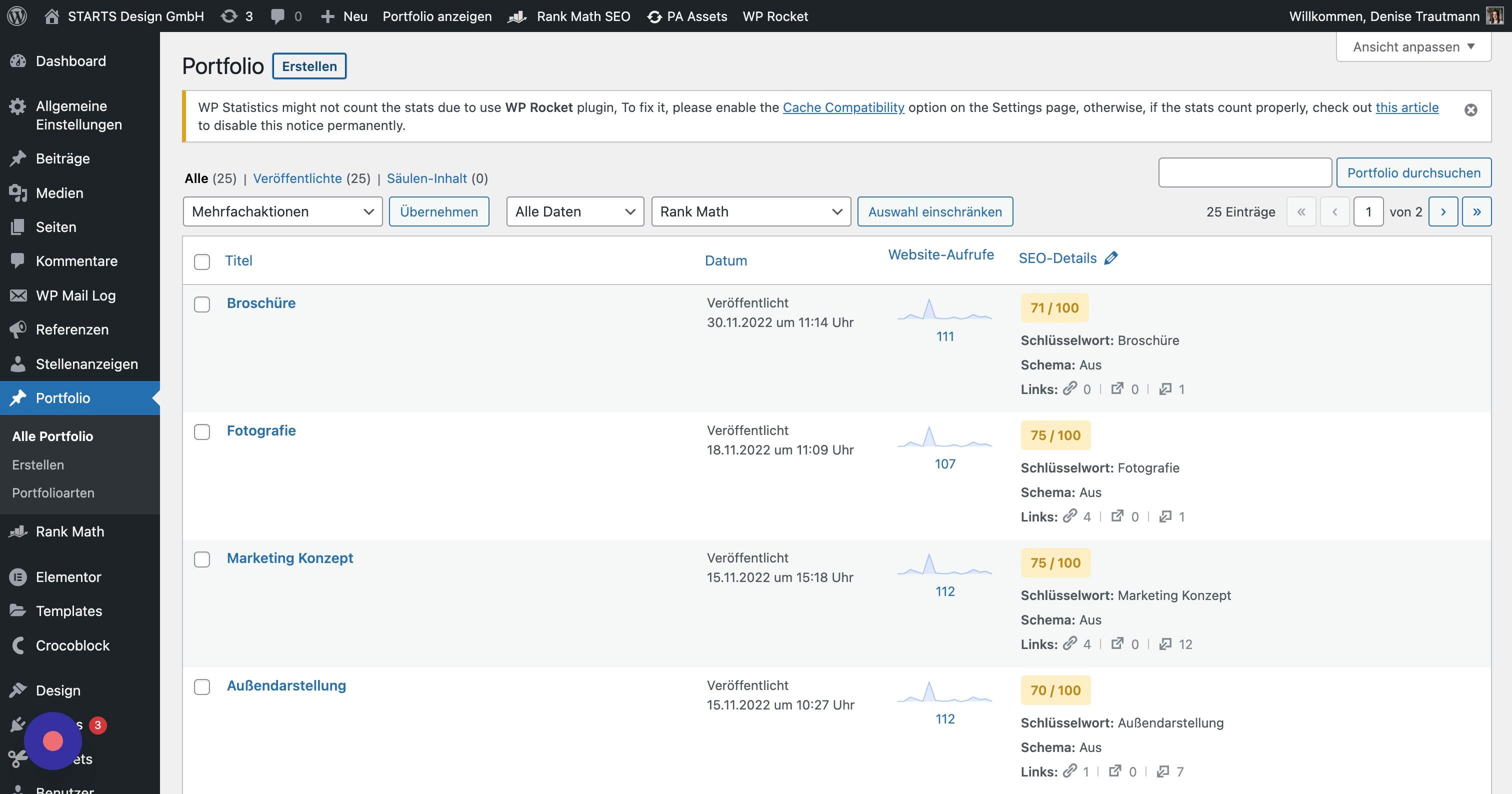 Screenshot of: Um einen neuen Datensatz anzulegen, klicke bei Deiner dynamischen Inhaltsverwaltung oben auf den Button "Erstellen".