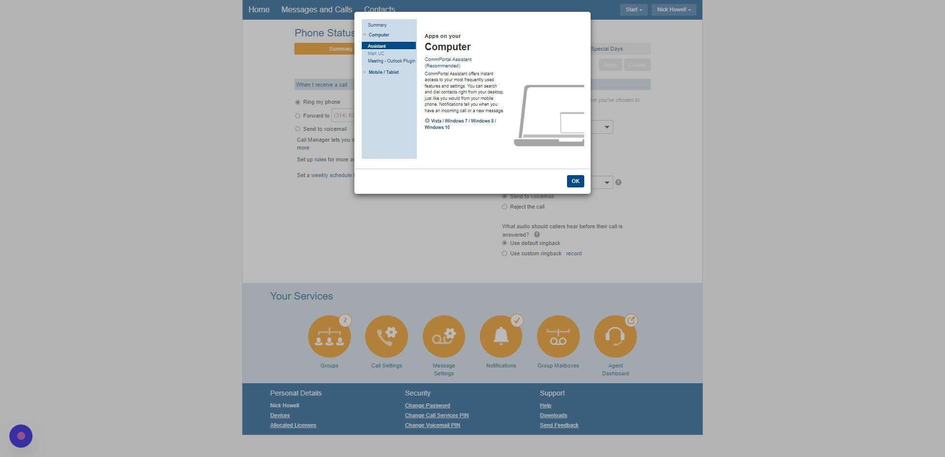 Screenshot of: Click "MaX UC"