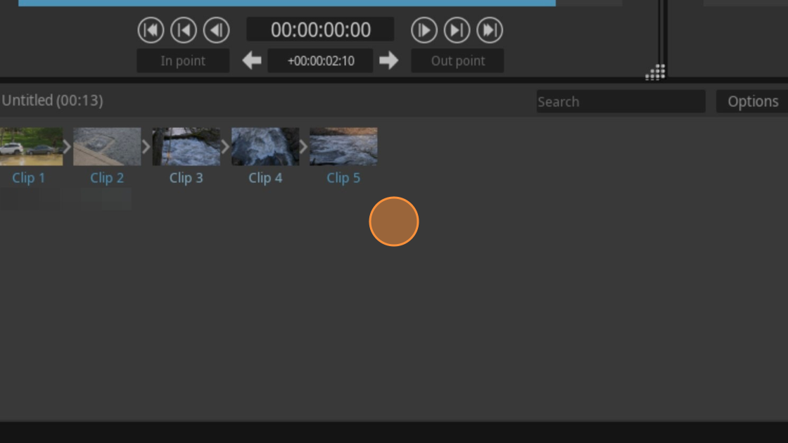 Screenshot of: The icons are labeled with Source and Sequence metadata, including clip names and markers.