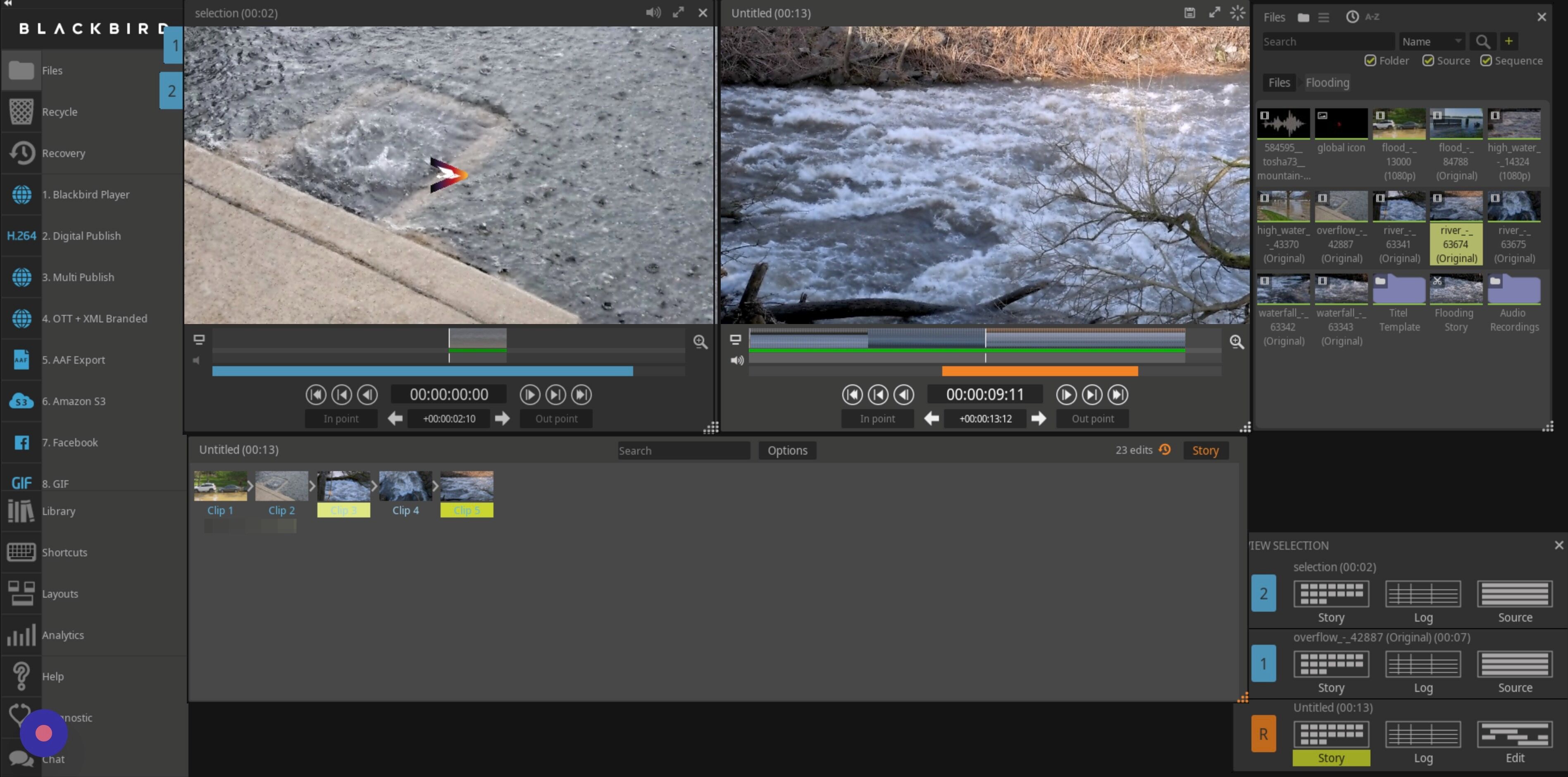 Screenshot of: Clips can be easily dragged and dropped to change their order.