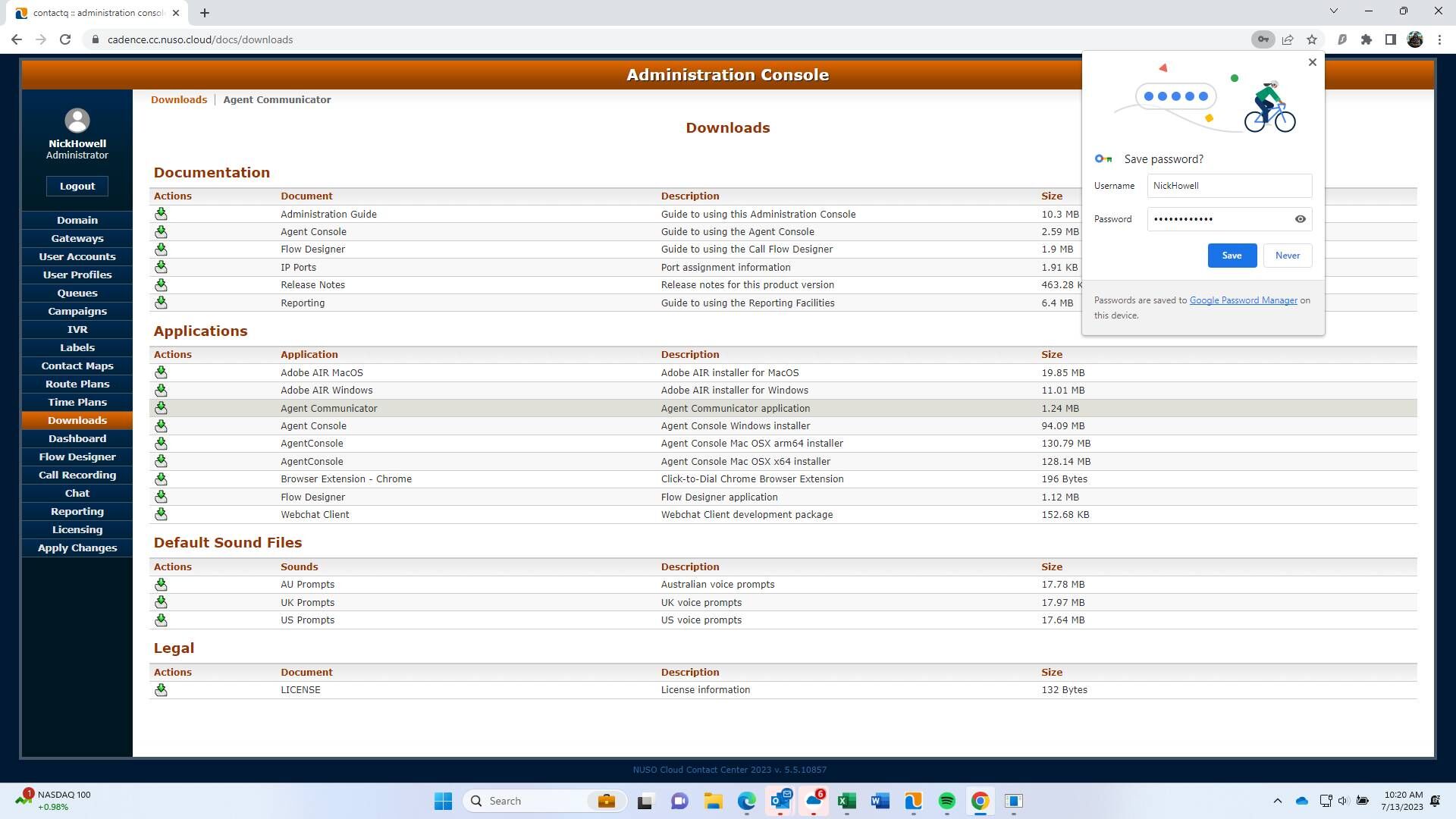 Screenshot of: Look for Agent Communicator and select the following icon. This will download the installer for the app. 