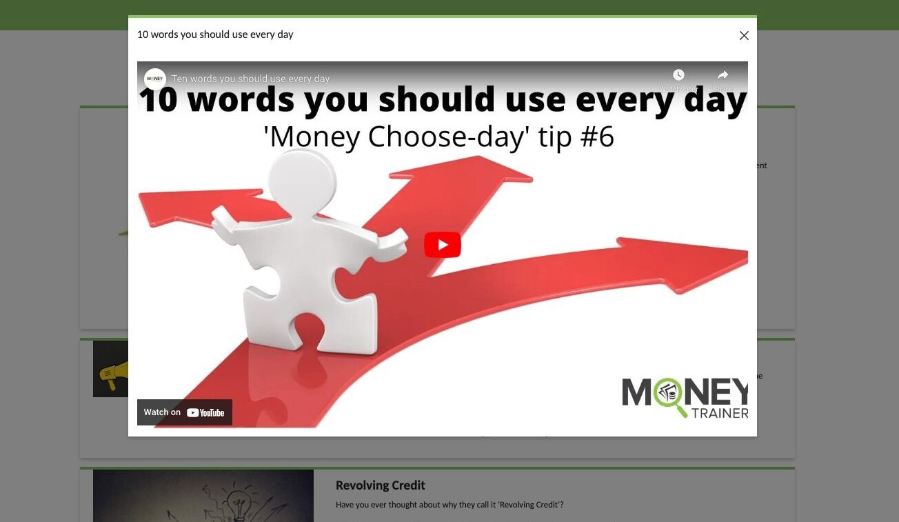 Screenshot of: The video will appear for you to watch, click the X to close the video when you have finished watching.
