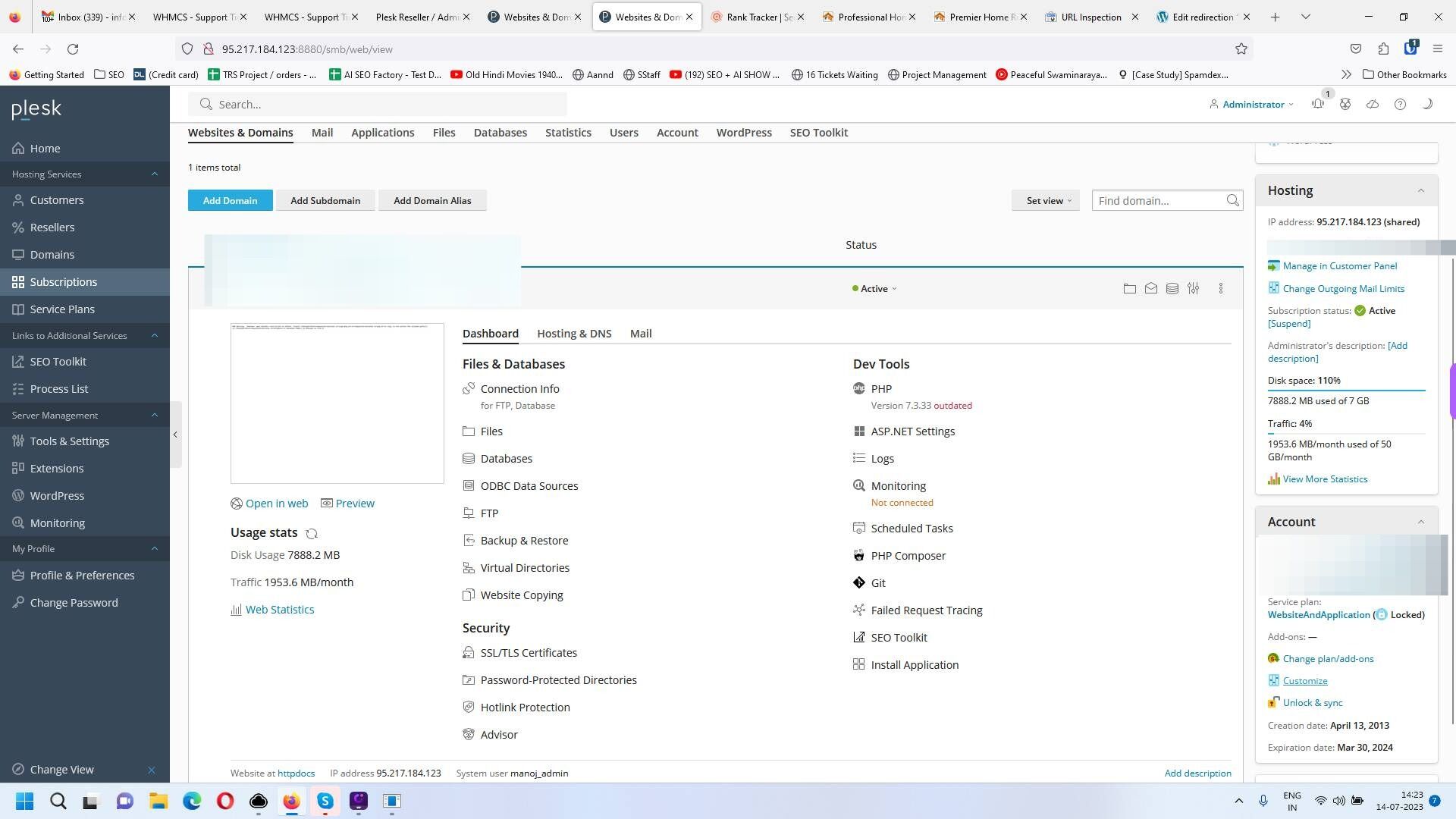 Screenshot of: Click "Customize"