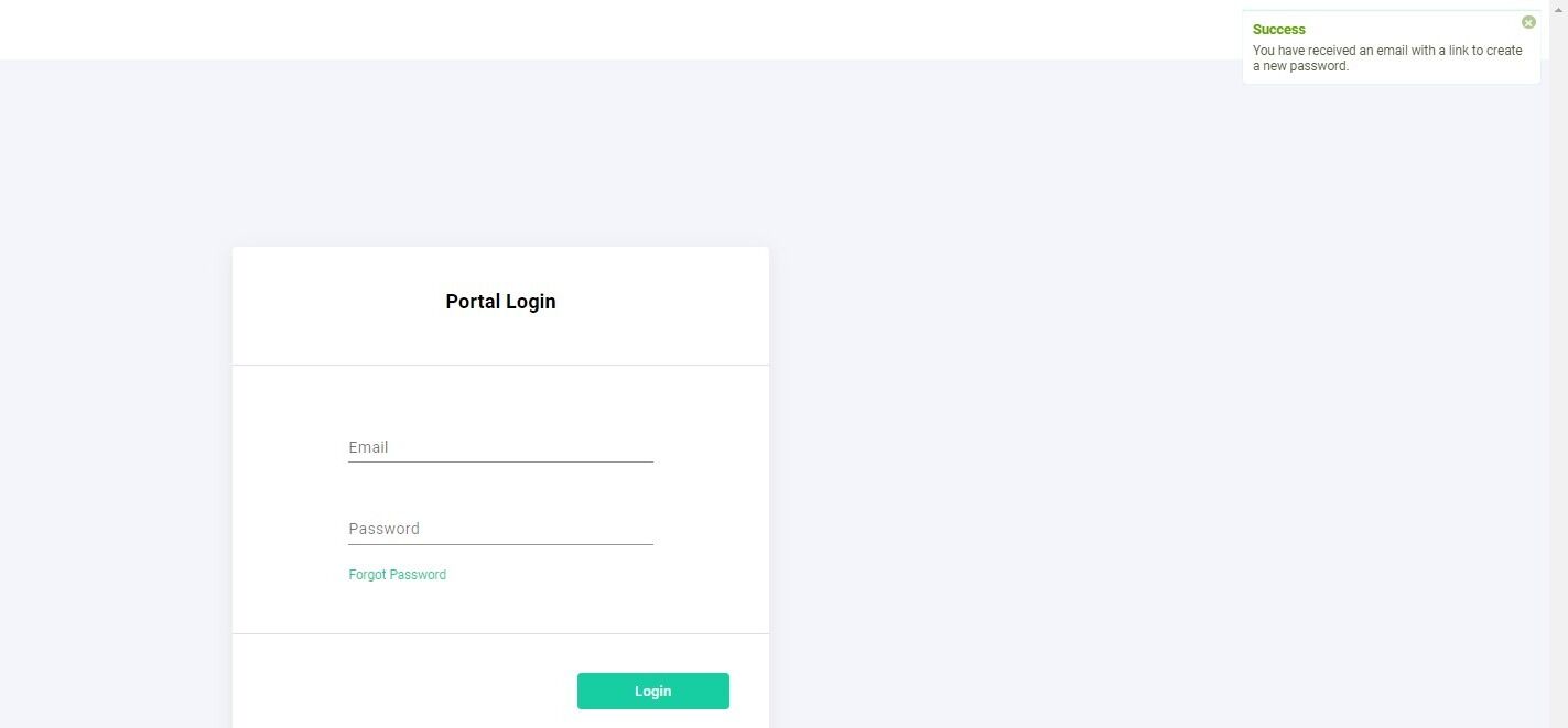 Screenshot of: A pop-up notification will confirm your password has been reset.