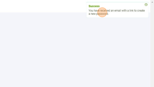Screenshot of: A pop-up notification will confirm your password has been reset.