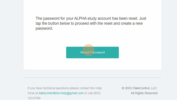 Screenshot of: Click "Reset Password"