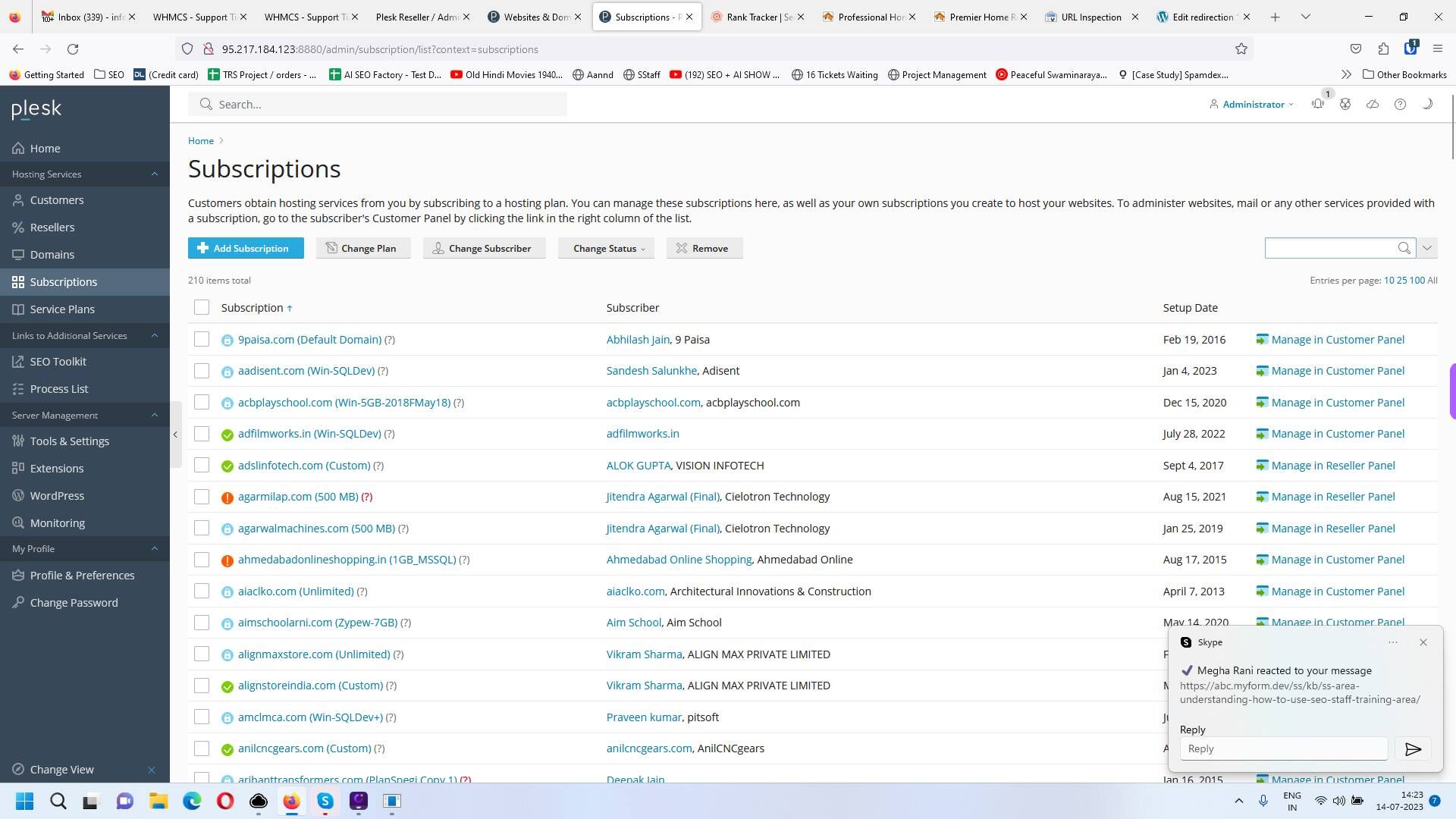 Screenshot of: Search the domain name there in search box