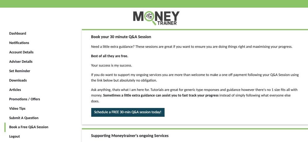 Screenshot of: Click "Schedule a FREE 30-min Q&A session today!" and you will be redirected to a booking calendar where you can select a suitable date and time.
