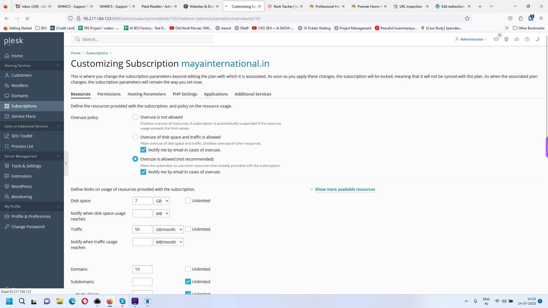 Screenshot of: Click "Overuse is allowed (not recommended) "