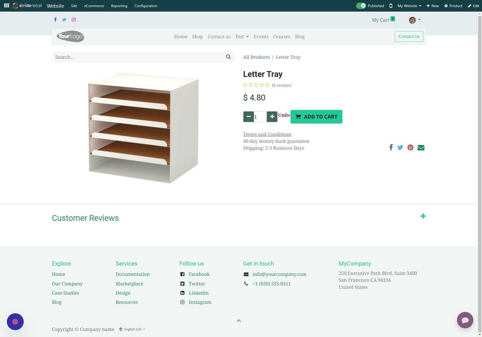 Screenshot of: Click "ADD TO CART"