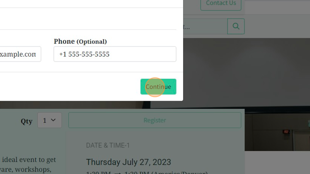 Screenshot of: Click "Continue"