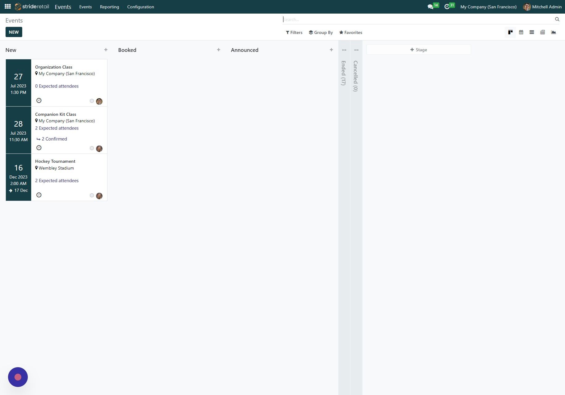 Screenshot of: Click on the class you want to use the unique registration product in.