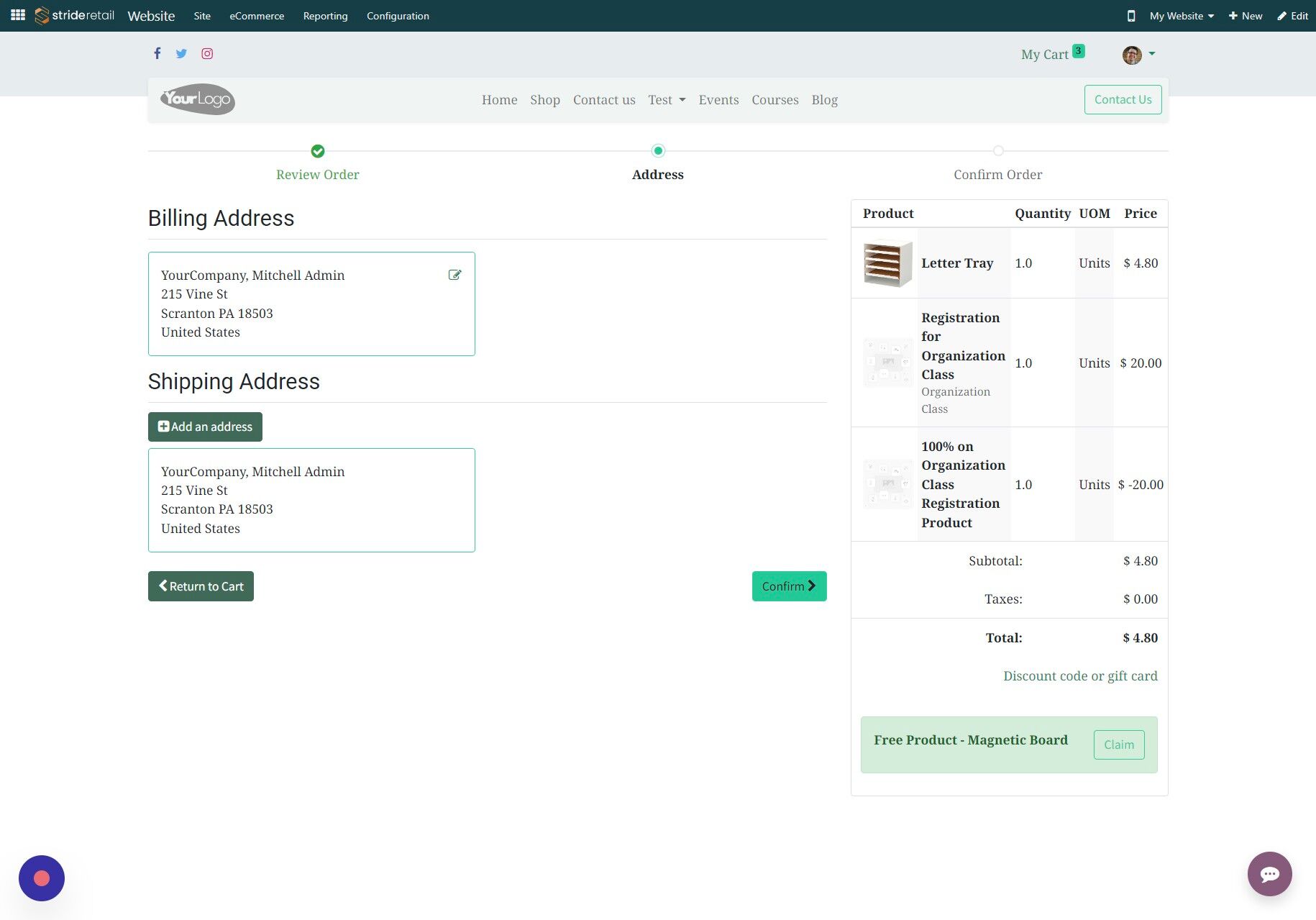 Screenshot of: Click "Confirm"