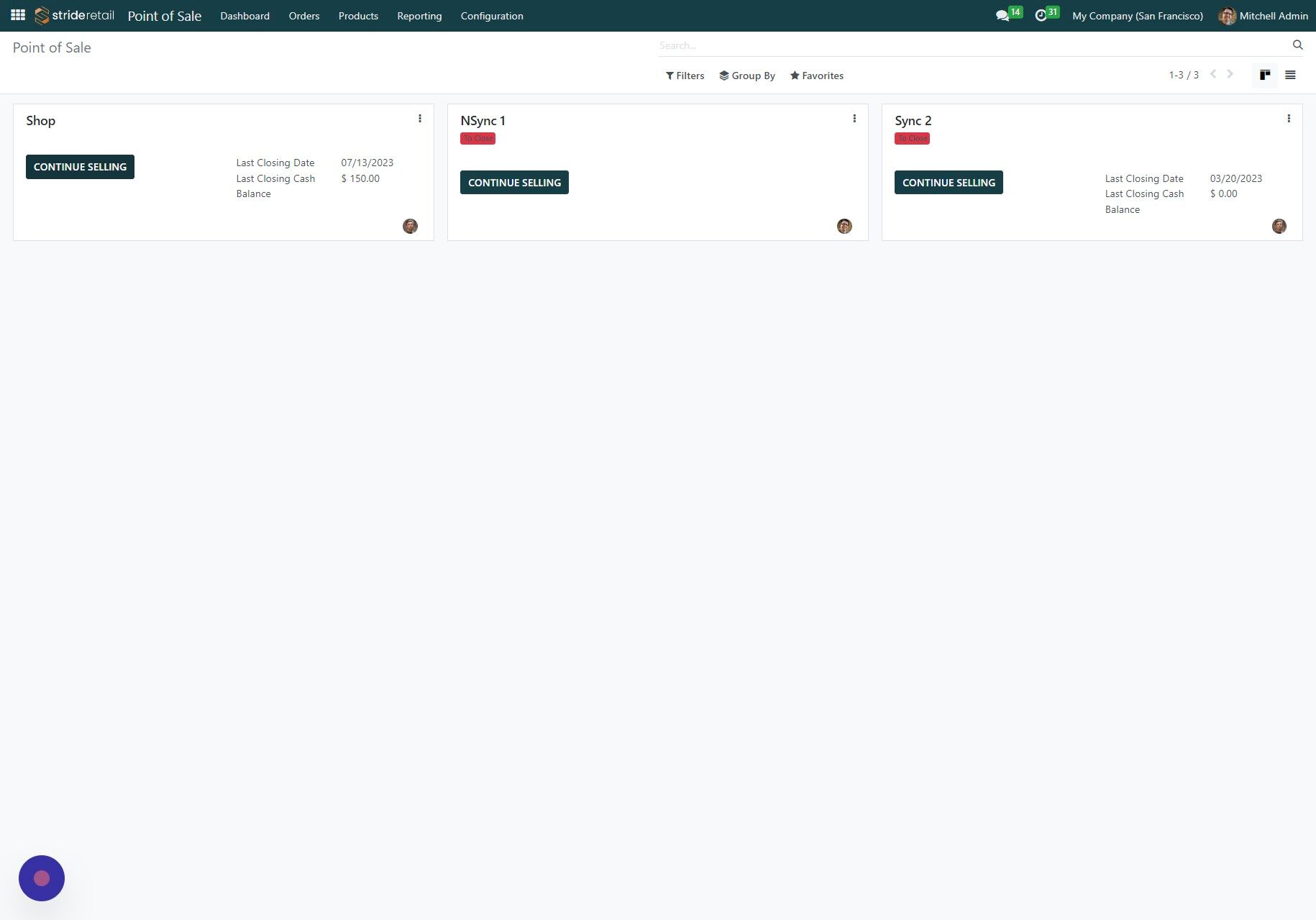 Screenshot of: Enter a session.