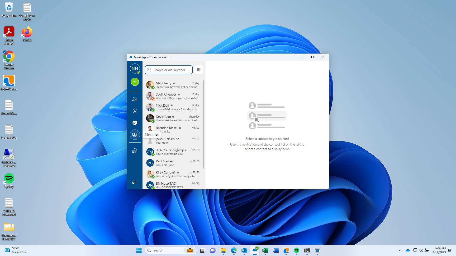 Screenshot of: Meetings is your one stop shop for video conferencing integrated right into your phone system.