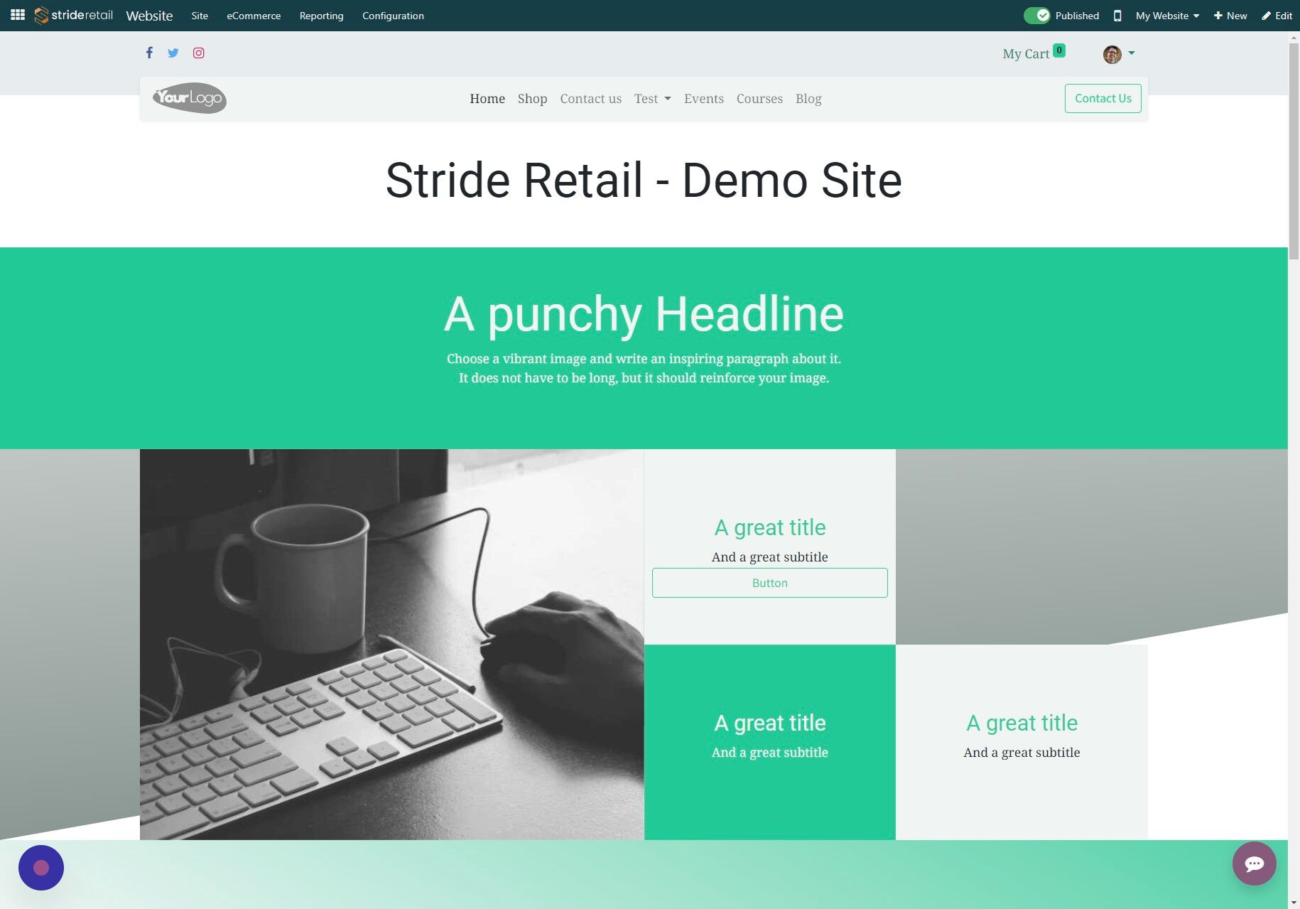 Screenshot of: Click "Shop"