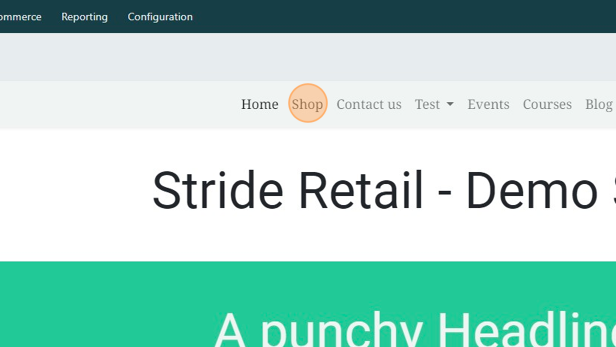 Screenshot of: Click "Shop"