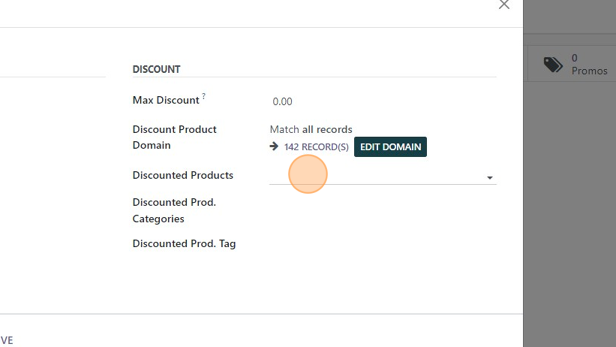 Screenshot of: Click the "Discounted Products" field.