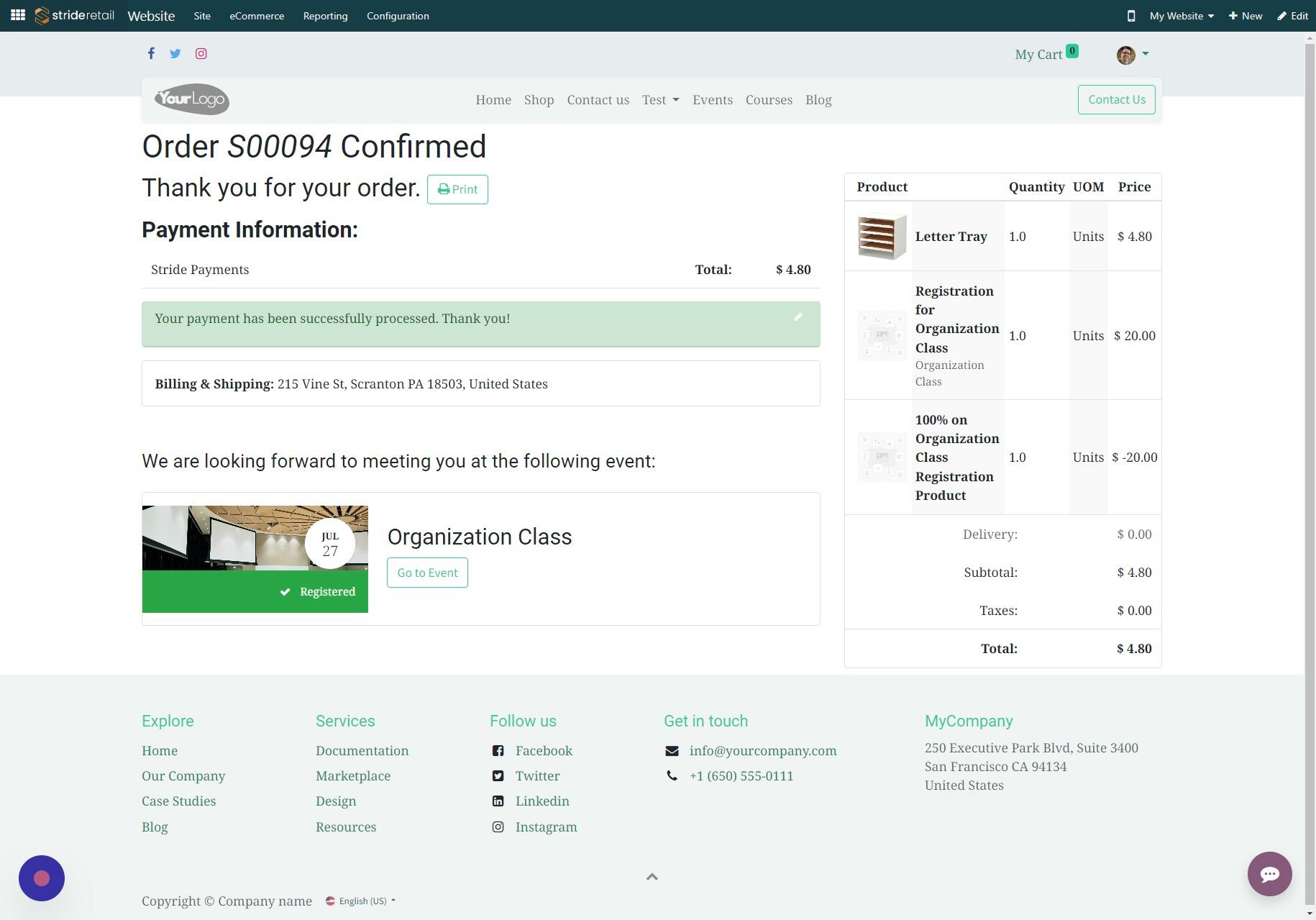 Screenshot of: Click here.