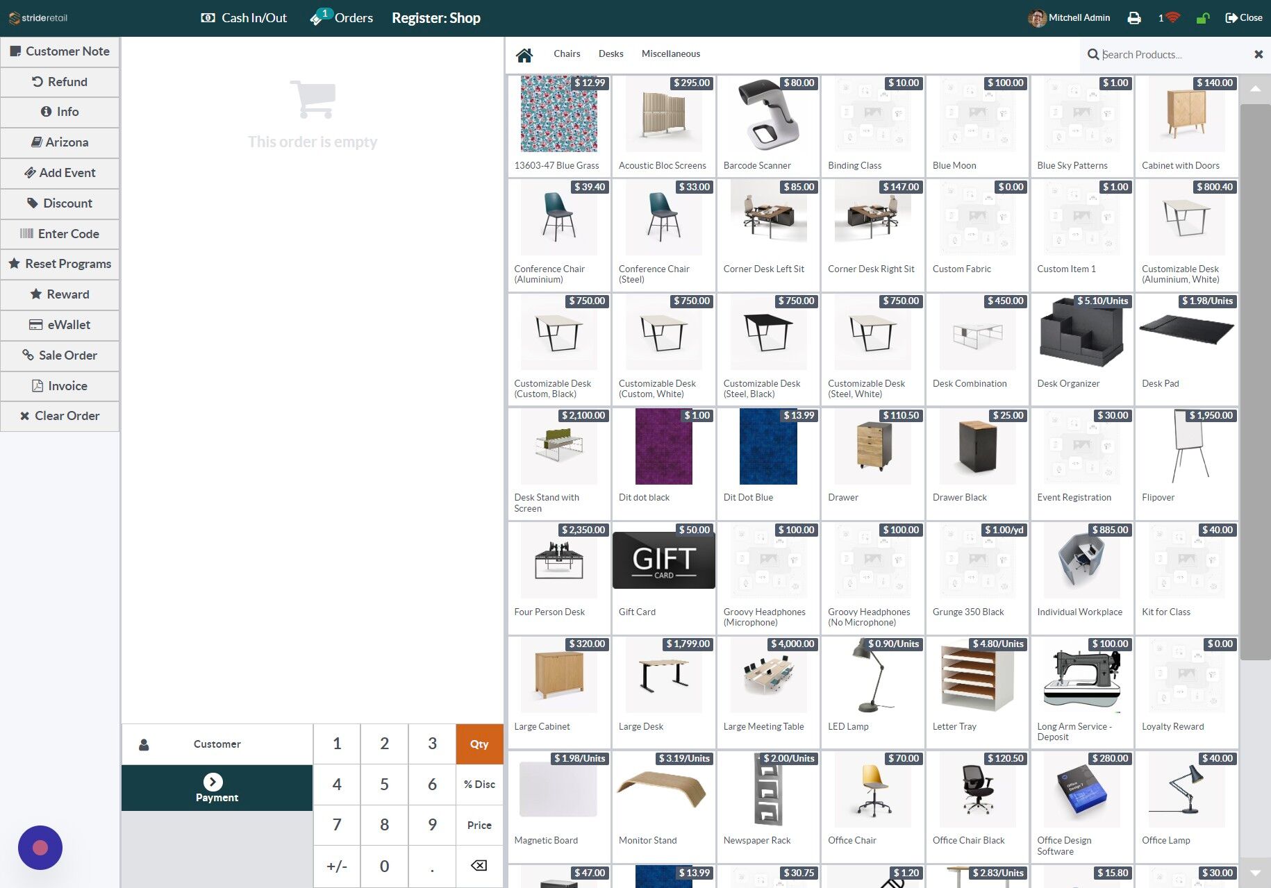 Screenshot of: Click the "Search Products..." field.