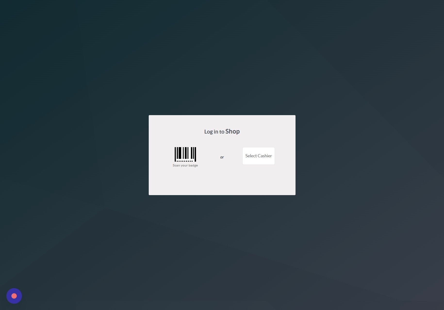 Screenshot of: Click "Select Cashier"