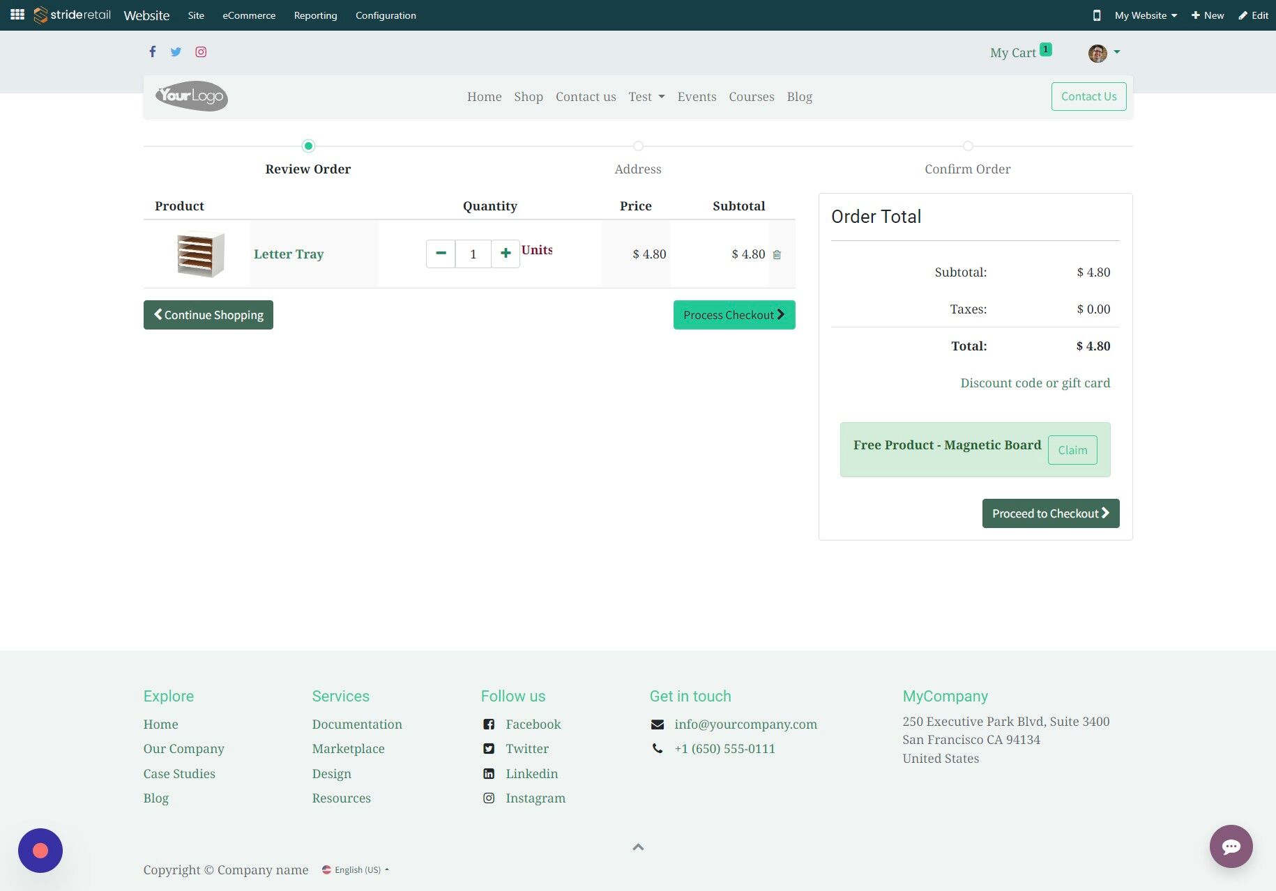 Screenshot of: Click "Process Checkout"