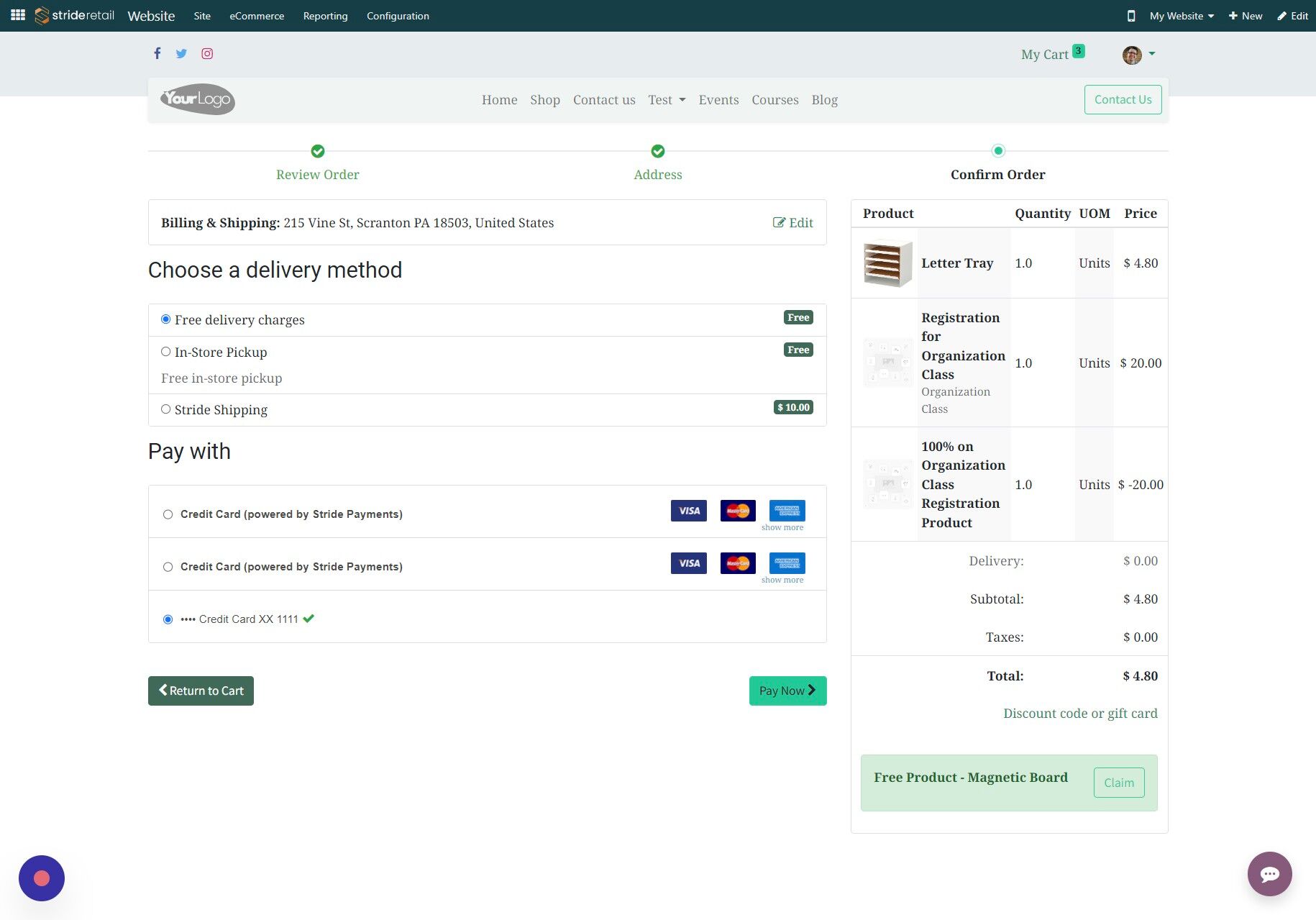 Screenshot of: Click here.