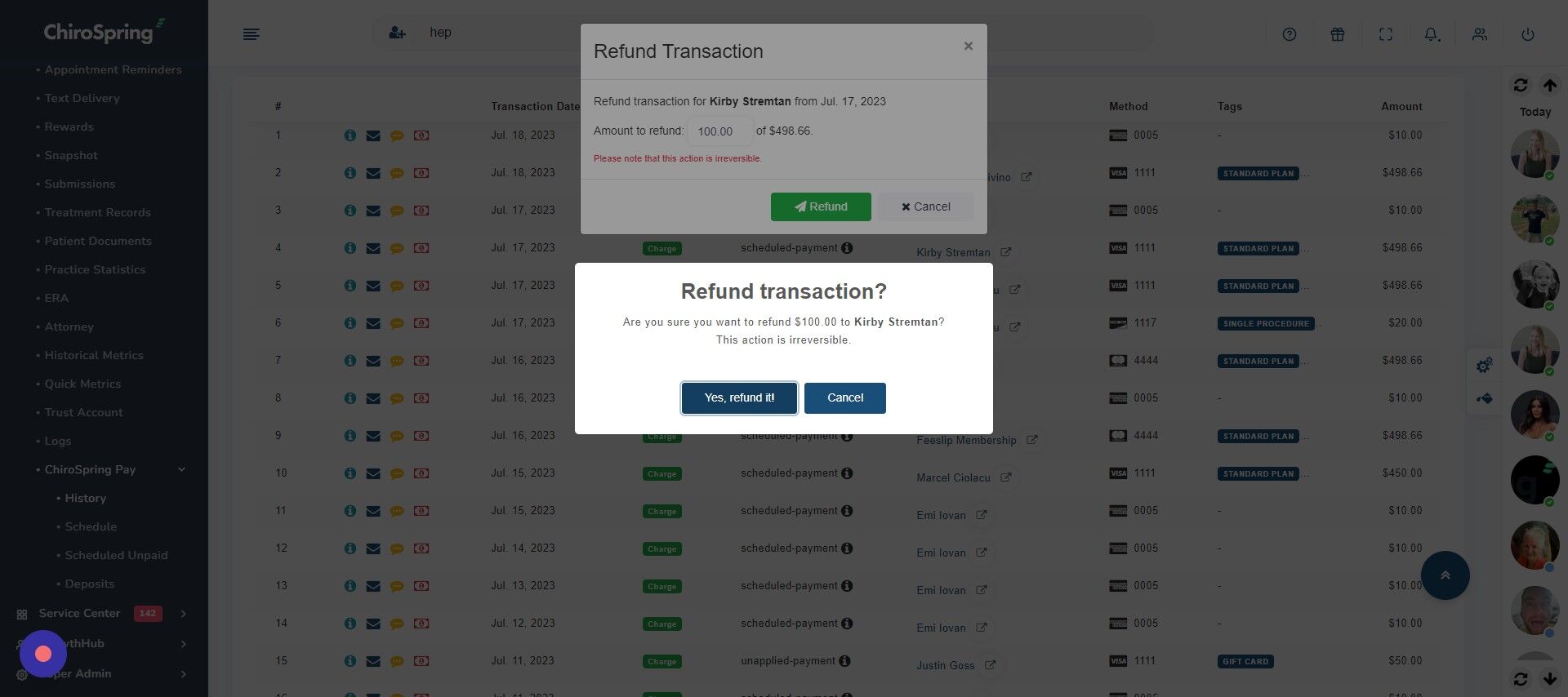 Screenshot of: Click