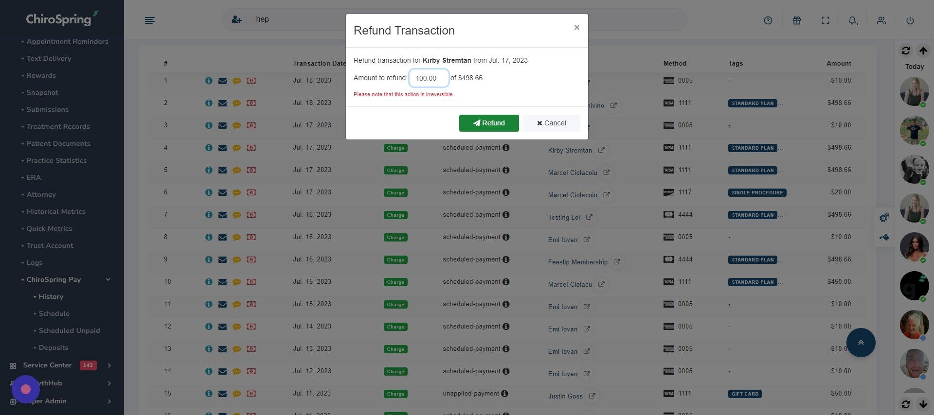 Screenshot of: Click