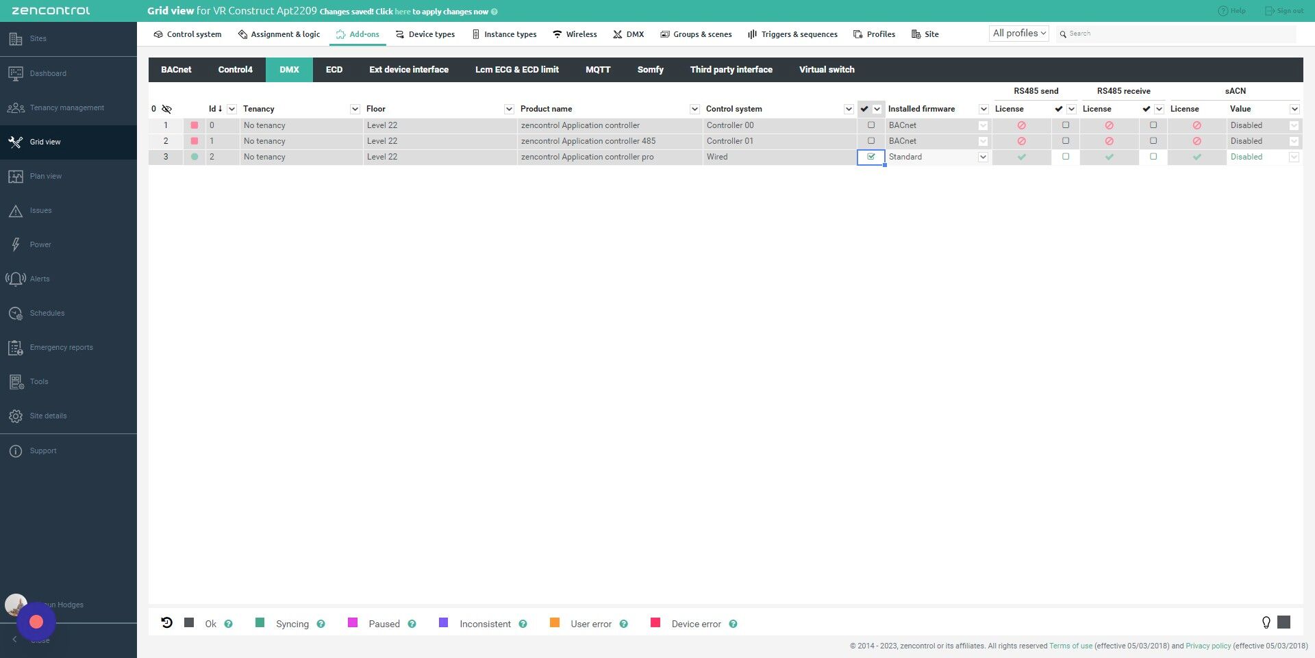 Screenshot of: Click "Installed Firmware" drop down