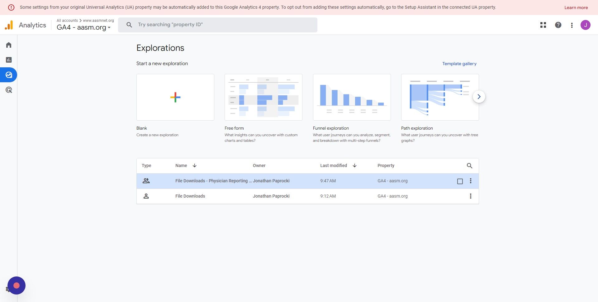 Screenshot of: Click the report you wish to export.