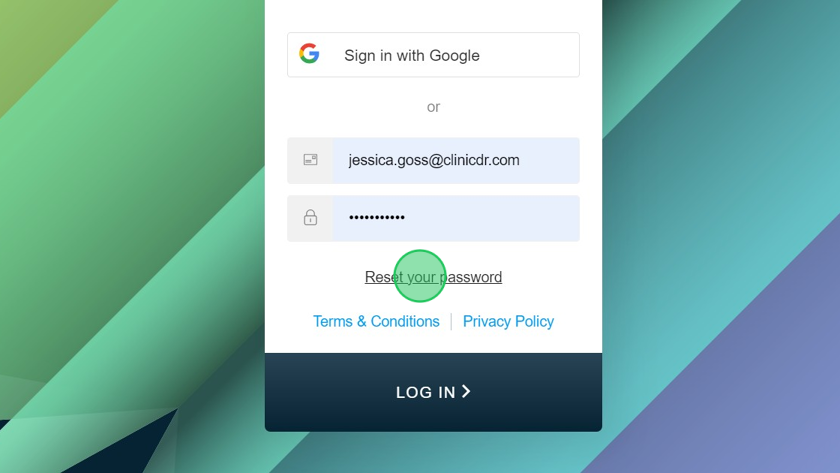 Screenshot of: Click