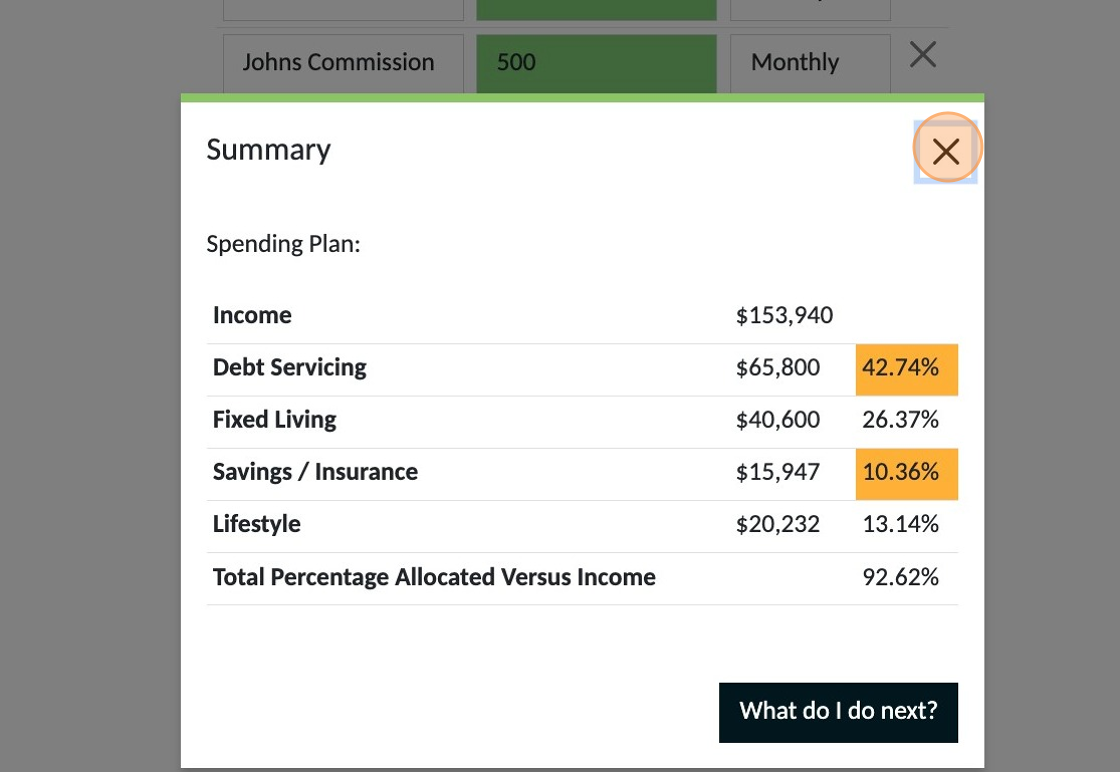 Screenshot of: Close the pop up window