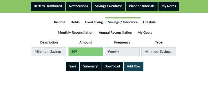 Screenshot of: Click "Add Row"