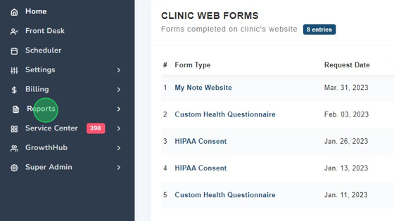 Screenshot of: Click