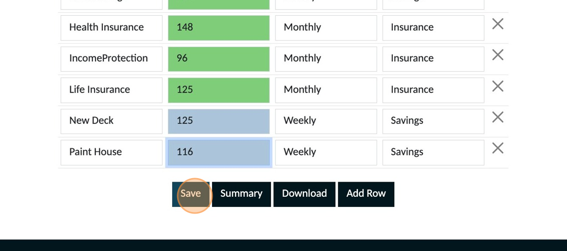 Screenshot of: Click "Save" and your goal is now part of your plan.