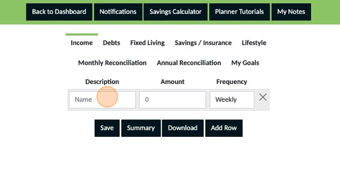 Screenshot of: Click the "Name" field and enter your name.