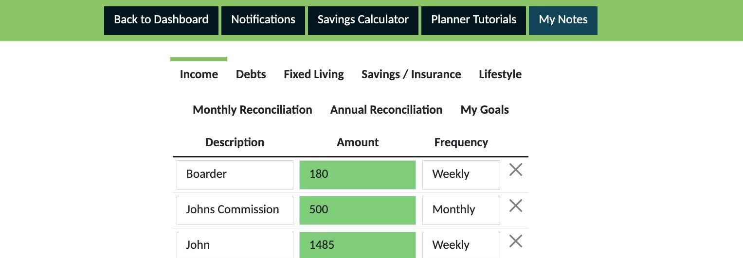 Screenshot of: Click "My Notes"
