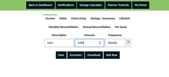 Screenshot of: Using the dropdown option, select the frequency that you get paid.