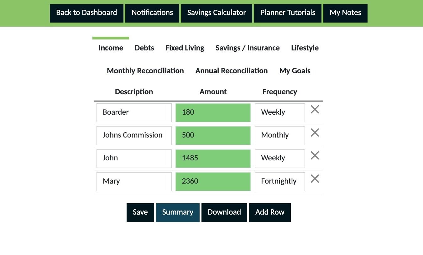 Screenshot of: Click "Summary"