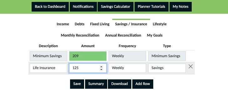Screenshot of: Using the dropdown select the frequency the insurance is paid