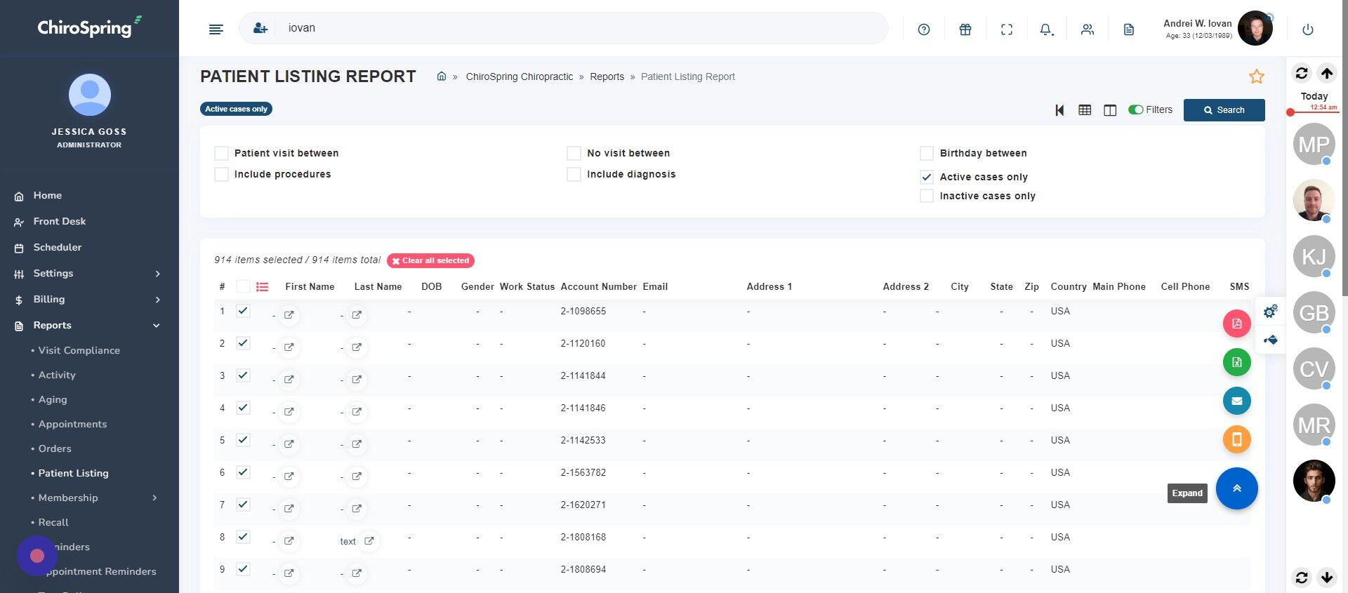 Screenshot of: Click Action.