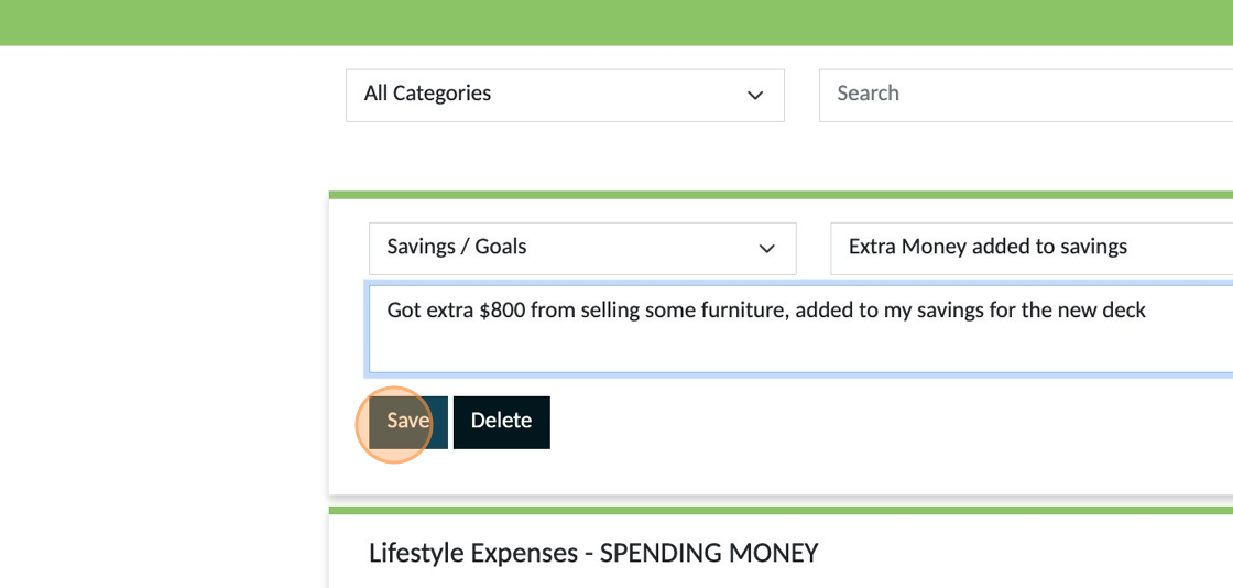 Screenshot of: Click "Save"