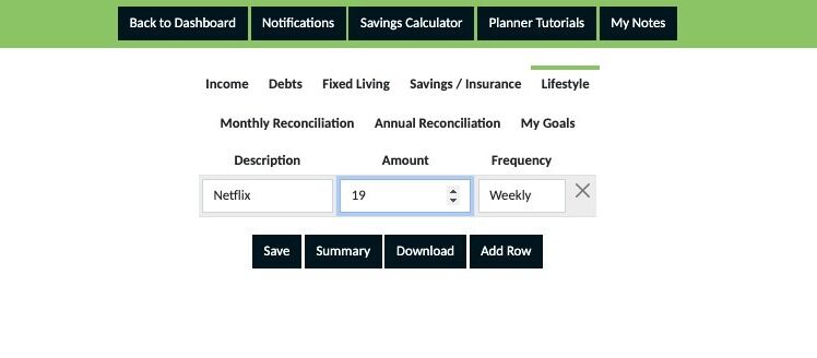 Screenshot of: Using the 'dropdown' select the frequency that this expense occurs.