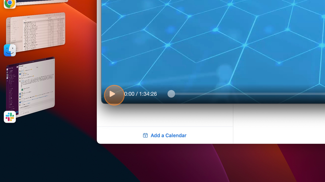 Screenshot of: When ready to go live, do your introduction and click the play button to start the video.