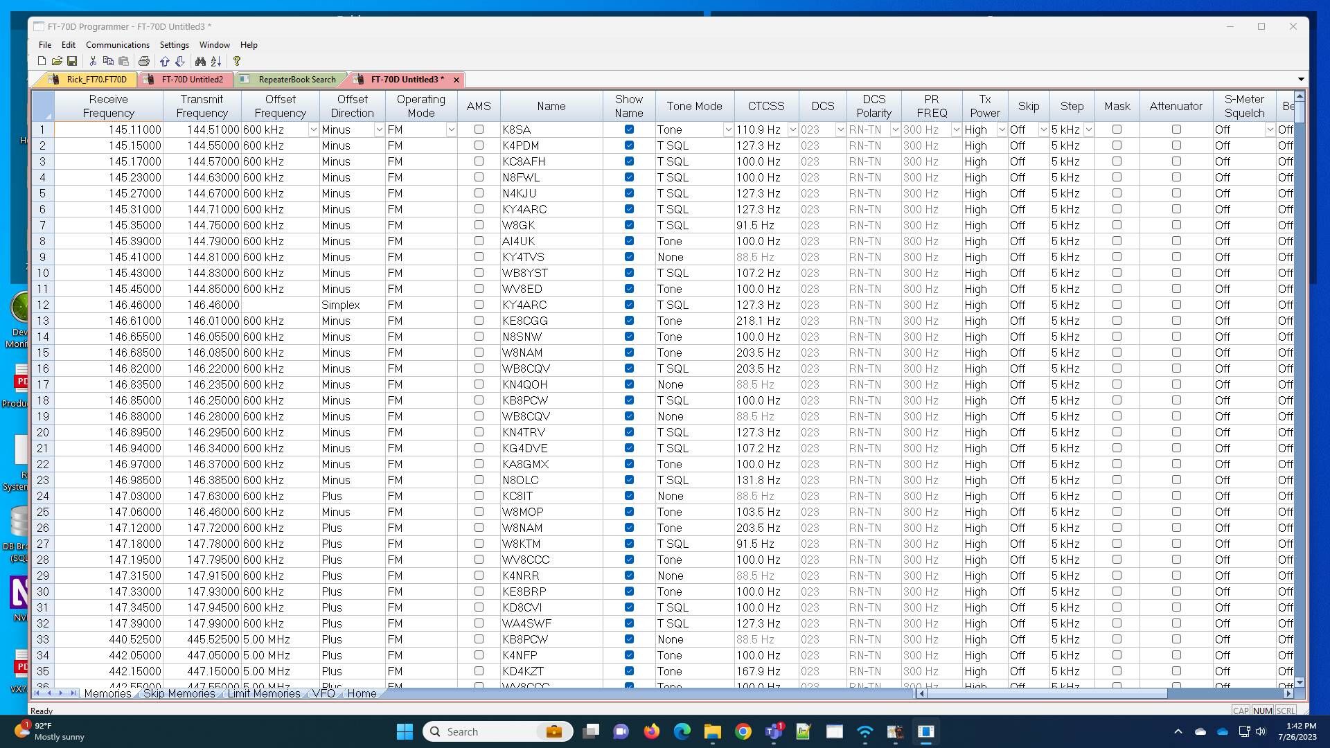 Screenshot of: Select the file that you want to edit by clicking on the tab at the top of the screen.  