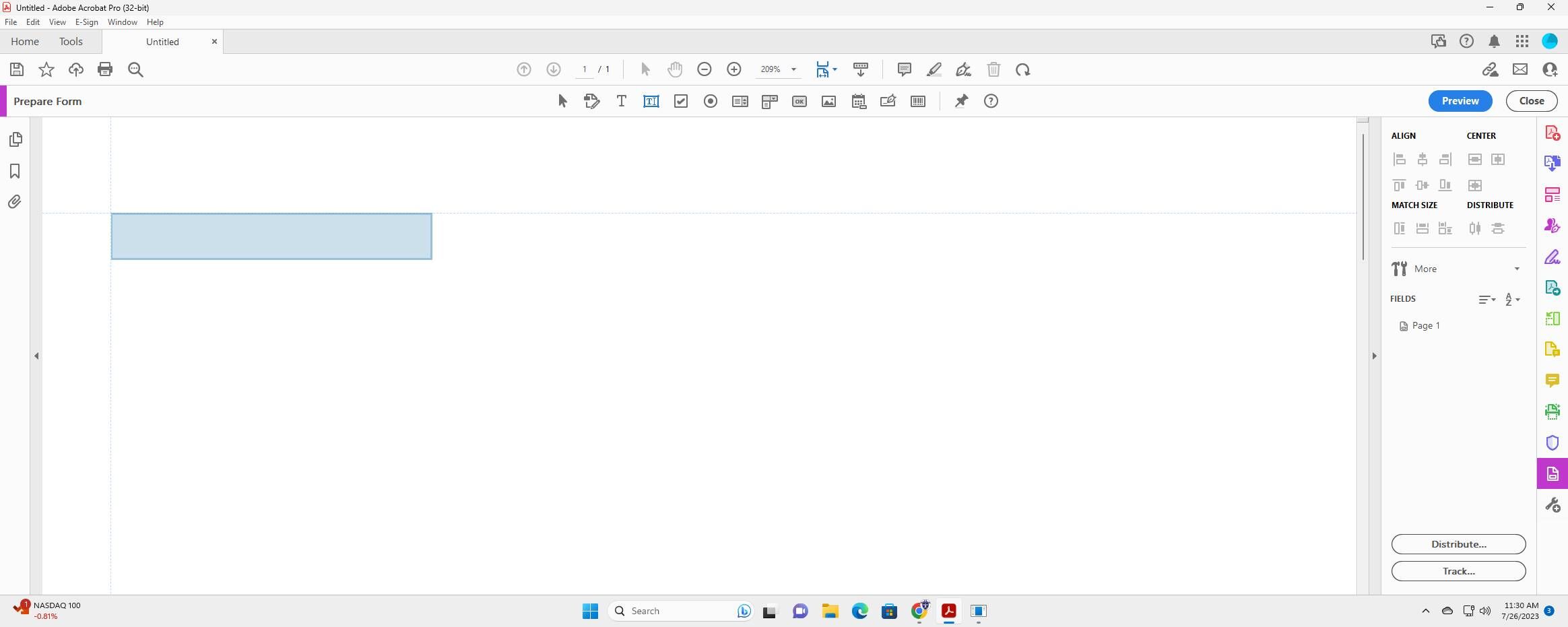 Screenshot of: Drag the text field to where it should be located
