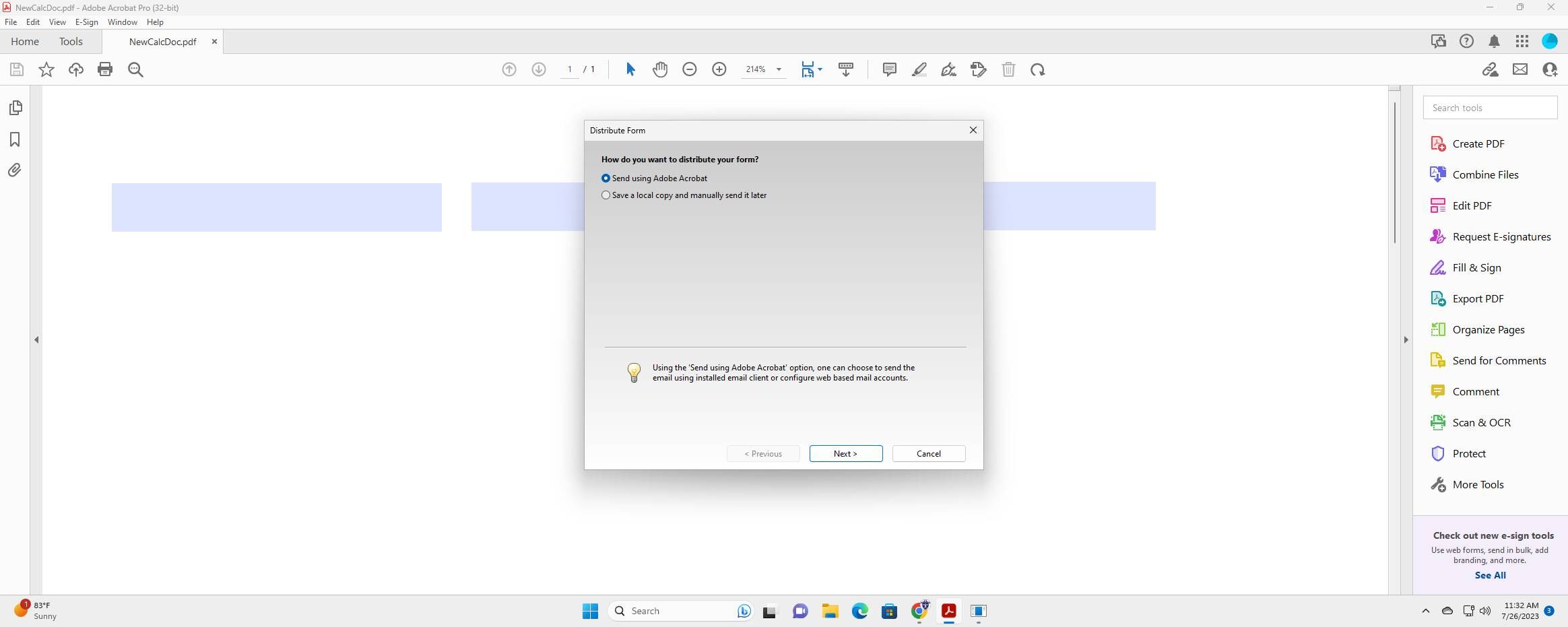 Screenshot of: Click "Save a local copy and manually send it later"